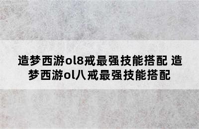 造梦西游ol8戒最强技能搭配 造梦西游ol八戒最强技能搭配